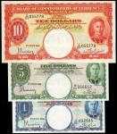 MALAYA. Board of Commissioners of Currency. $1, $5 & $10, 1.7.1941. P-11, 12 & 13.
