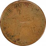 1737 Higley Copper. Freidus 1.3-A, W-8125. Rarity-7+. THE VALVE OF THREE PENCE / CONNECTICVT, 3 Hamm