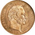 DENMARK. 10 Kroner, 1900-HC VBP. Copenhagen Mint. Christian IX. NGC MS-64.