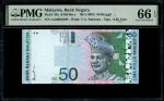 1998年马来西亚国家银行50令吉，无日期，首字轨编号AA0806309，PMG 66EPQ