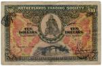 BANKNOTES. CHINA - FOREIGN BANKS.  Netherlands Trading Society : $10, 1 January 1909, serial no.88,8