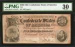 T-64. Confederate Currency. 1864 $500. PMG Very Fine 30.
