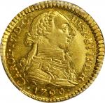 COLOMBIA. 1790-SF Escudo. Popayán mint. Carlos IV (1788-1808). Restrepo 83.3. MS-62 (PCGS).