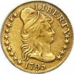 1795 Capped Bust Right Half Eagle. Small Eagle. BD-4. Rarity-5. VF-30 Details--Ex Jewelry, Cleaned (