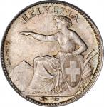 SWITZERLAND. 1/2 Franc, 1850-A. Paris Mint. PCGS MS-65.