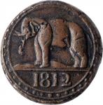 1812年锡兰1/12元。CEYLON. 1/12 Rixdollar, 1812. George III. PCGS EF-45 Gold Shield.