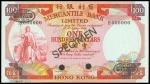 Mercantile Bank Limited, $100, specimen, 4.11.1974, serial number B000000, red and multicolour, Brit