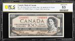 CANADA. Bank of Canada. 100 Dollars, 1954. BC-35b. PCGS Banknote About Uncirculated 53.