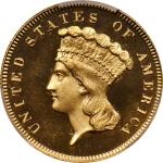 1866 Three-Dollar Gold Piece. JD-1. Rarity-7-. Proof-66 Deep Cameo (PCGS). CAC.