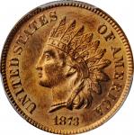 1873 Indian Cent. Open 3. MS-65 RD (PCGS).