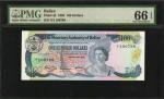 BELIZE. Monetary Authority of Belize. 100 Dollars, 1980. P-42. PMG Gem Uncirculated 66 EPQ.