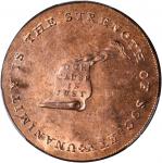 Undated (Circa 1793-1795) Kentucky Token. W-8810. Rarity-5. Copper. LANCASTER Edge. MS-64 RD (PCGS).