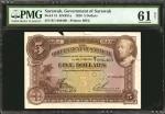 1929年沙劳越政府伍圆。SARAWAK. Government of Sarawak. 5 Dollars, 1929. P-15. PMG Uncirculated 61 Net. Pieces 