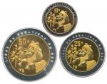 1996年熊猫纪念双金属金银币1/10+1/28盎司等多枚双金属金银币   完未流通