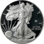 2020-W Silver Eagle. 75th Anniversary of the End of World War II V75 Privy Mark. Proof-69 Ultra Came