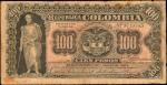 COLOMBIA. Republica de Colombia. 100 Pesos, 1904. P-315. Fine.