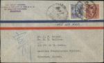 China Covers and Cancellations Air MailInternational To Korea: 1939 (2 Sept.) printed envelope to Th