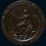 1797年英国大车轮铜币一枚，近未使用品