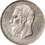 BELGIUM. 5 Francs, 1874. Leopold II. PCGS MS-63 Gold Shield.