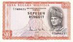 10 Ringgit, 2nd Series Ismail Md.Ali (KNB9d:P9a*) Replacement, S/no. Z/1  548621, EF light foxing