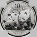 2010年熊猫纪念银币1盎司 NGC MS 69
