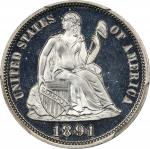 1891 Liberty Seated Dime. Proof-66+ Deep Cameo (PCGS). CAC.