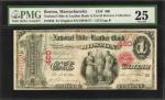 Boston, Massachusetts. $1 Original. Fr. 380. The National Hide & Leather Bank. Charter #460. PMG Ver