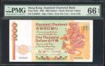 1988年渣打银行$1000，编号F520824，PMG 66EPQ。Standard Chartered Bank, $1000, 1.1.1988, serial number F520824, 
