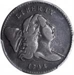 1794 Liberty Cap Half Cent. C-5a. Rarity-4+. Normal Head. Small Edge Letters. Fine-12 (PCGS).