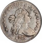 1798 Draped Bust Silver Dollar. Small Eagle. BB-82, B-1a. Rarity-3. 13 Stars. VF-25 (PCGS). OGH.