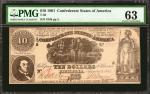 T-30. Confederate Currency. 1861 $10. PMG Choice Uncirculated 63.
