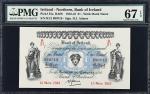 IRELAND, NORTHERN. Bank of Ireland. 1 Pound, 1943. P-55a. PMG Superb Gem Uncirculated 67 EPQ.