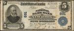 New York, New York. 1902 Plain Back $5 Fr. 598. The National Park Bank. Charter #891. Very Fine.