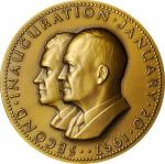 1957 Dwight David Eisenhower and Richard Nixon Second Inaugural Medal. Bronze 69.4 mm. Dusterberg-OI