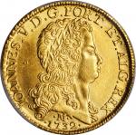 BRAZIL. 12800 Reis, 1732-M. Minas Gerais Mint. Joao V. PCGS Genuine--Cleaned, Unc Details Gold Shiel