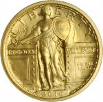 2016-W 100th Anniversary Standing Liberty Quarter. Gold. Mint State (Uncertified).