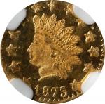 1875/3 Round 50 Cents. BG-1058. Rarity-3. Indian Head. MS-67 PL (NGC).