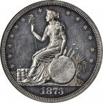 1873 Pattern Trade Dollar. Judd-1293, Pollock-1435. Rarity-4. Silver. Reeded Edge. Proof-60 (PCGS).