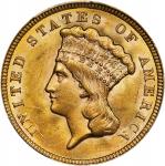1856年3美元金币  PCGS MS 63 1856 Three-Dollar Gold Piece