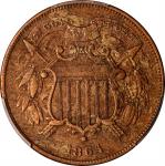 1864 Two-Cent Piece. Small Motto. EF Details--Corrosion Removed (PCGS).