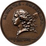1781 (2005) Libertas Americana Medal. Modern Paris Mint Dies. Bronze. MS-64 RB (PCGS).
