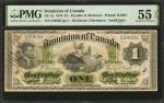CANADA. Dominion of Canada. 1 Dollar, 1870. DC-2a. PMG About Uncirculated 55 EPQ.