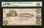 T-28. Confederate Currency. 1861 $10. PMG About Uncirculated 55.