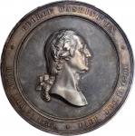 1860 U.S. Mint Washington Cabinet Medal. Musante GW-241, Baker-326, Julian MT-23. Silver. Unc Detail