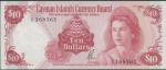  Cayman Islands Currency Board, $10, law of 1971 (1972), prefix A/1, red, Elizabeth II at right, arm