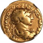 TRAJAN, A.D. 98-117. AV Aureus (7.23 gms), Rome Mint, ca. A.D. 103-111. NGC Ch F, Strike: 5/5 Surfac