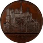 FRANCE. Paris. Notre-Dame Cathedral Bronze Medal, 1855. Geerts (Ixelles) Mint. PCGS SPECIMEN-65.
