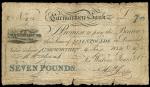 Carmarthen Bank (Waters, Jones & Co), ｣7, 4 August 1829, serial number 472, black and white on water