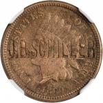 Louisiana--New Orleans. J.B. SCHILLER on the obverse, X on the reverse of an 1860 Indian cent. Brunk