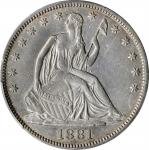 1881 Liberty Seated Half Dollar. AU Details--Scratch (PCGS).